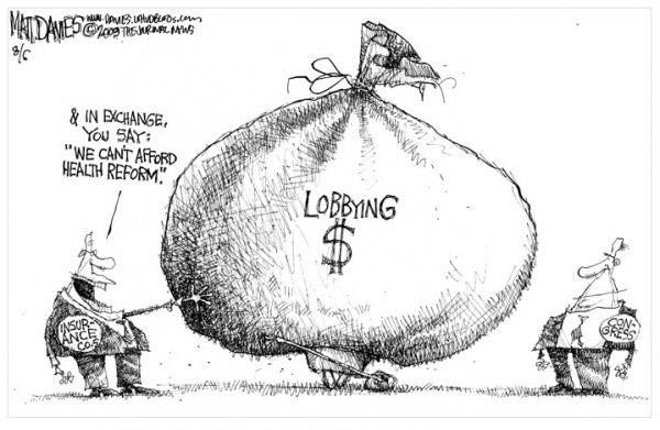 Cartoon: Insurance Lobbying vs. Patient Care