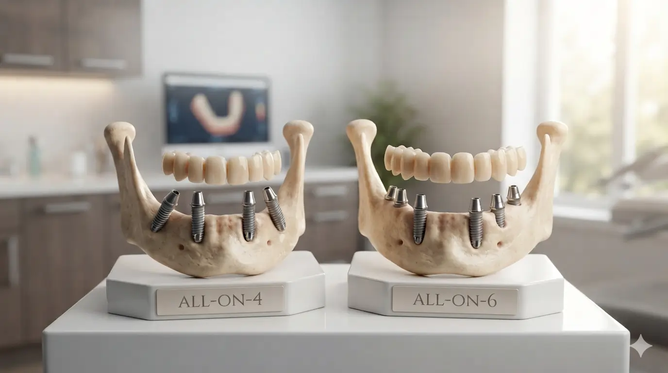 All-on-4 vs All-on-6 dental implants comparison — Bright Smile Dental Brooklyn